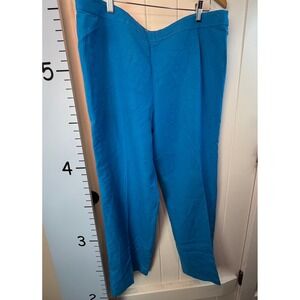 Kasper Separates Blue Linen Pants Women's 16 Casual Preppy Office Geek